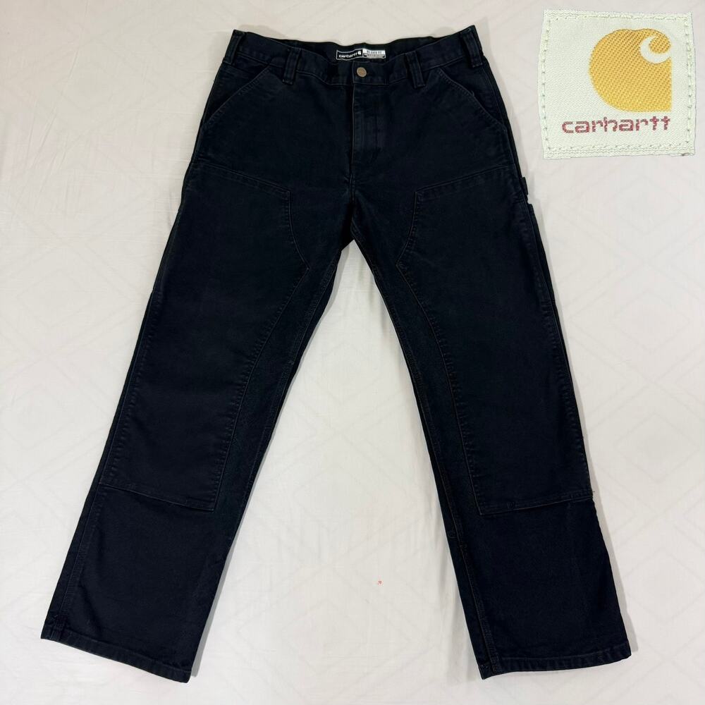 Carhartt BN3334 Rugged Flex Relaxed Fit Black Duck Double-Front Pants 34x30